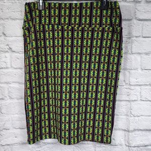 LulaRoe Cassie Multicolor Aztec Pencil Skirt